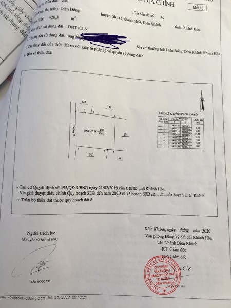 Bán đất ở ngay khu dân cư đông đúc Thôn 2 , Diên Đồng , Diên Khánh.