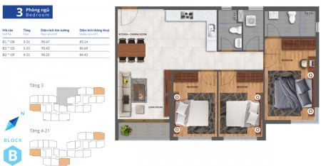 GẤP! CHO THUÊ CH 3PN SAFIRA KĐ - 8TR/THÁNG, BAO PHÍ - FULL MÁY LẠNH
