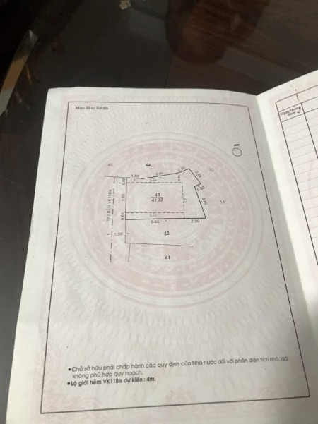 Tôi chính chủ cần bán nhà hẻm 1054/43 CMT8 P4, Tân Bình, DT 42m ngang 5,1m, nở hậu, giá 4,2 tỷ TL