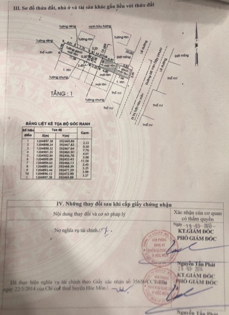 Bán gấp nhà cấp 4 DT 69.4m2 ấp Tân Thới 1, xã Tân Hiệp, Huyện Hóc Môn.