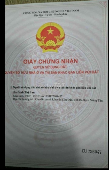 CHÍNH CHỦ CẦN BÁN NHÀ ĐẤT MẶT TIỀN ĐƯỜNG PHẠM VĂN ĐỒNG,BÀ RỊA VŨNG TÀU