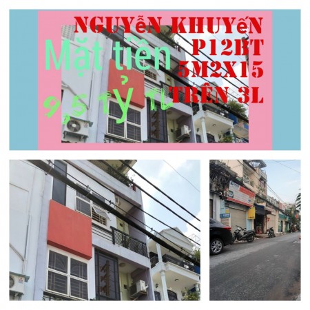 Tết giá 9,5 tỷ nhà MT Nguyễn Khuyến bt 5m2x15,trệt 3L ST- CÒN 1 CĂN HOT
