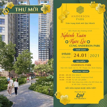 Anderson Park nhận Booking đợt 1 dự án căn hộ cao cấp tại Thuận An, Bình Dương chỉ từ 35tr/m2