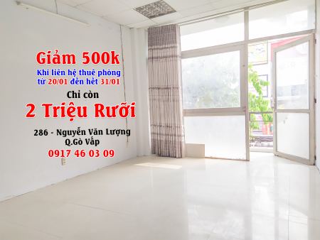 [Giảm 500k] Phòng Trọ GÒ VẤP Có Ban Công, Cửa Sổ, Rộng Rãi, Sạch Sẽ, Giờ Giấc Tự Do
