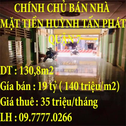 CHÍNH CHỦ BÁN NHÀ NGAY MẶT TIỀN HUỲNH TẤN PHÁT