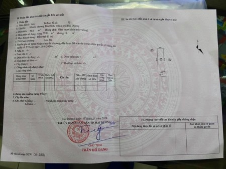 Cần bán lô đất ngõ phố bình Lộc, Hải Dương, Giá bán 995 triệu