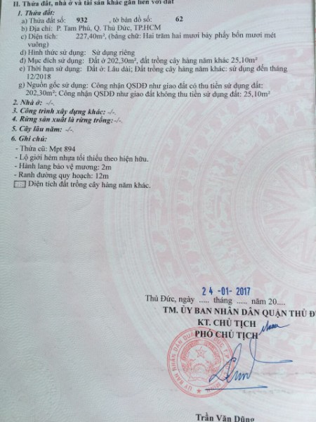 [Full thổ cư] Chỉ 6 tỷ có ngay lô đất diện tích sử dụng 227m² đất mặt tiền Thủ Đức