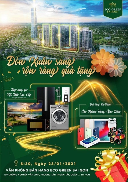 Bán Căn hộ cao cấp Ecogreen Quận 7-Phú Mỹ Hưng thanh toán chỉ từ 1,4 tỷ nhận nhà ở ngay trước tết