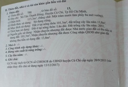 115m2 đất Củ Chi giá 2 tỷ nay CHỈ CÒN 1.5 tỷ