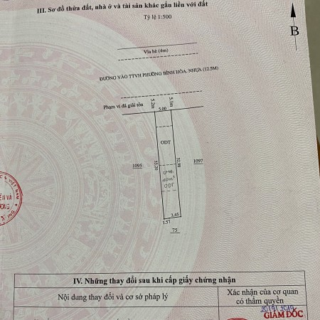 Lô đất đẹp Bình Hòa gần trường, 165m2 Thổ cư 100m2 đường nhựa 20m Kinh doanh