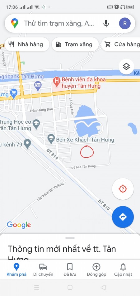 Bán đất huyện tân hưng 8x20 giá 680 tr