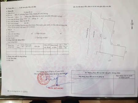 Bán đất mặt phố khu Ngọc Châu, TP HD, 136.4m2, mt 18m, chia 2 suất được