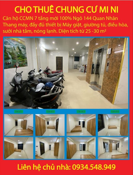 Cho thuê chung cư mini mới 100%