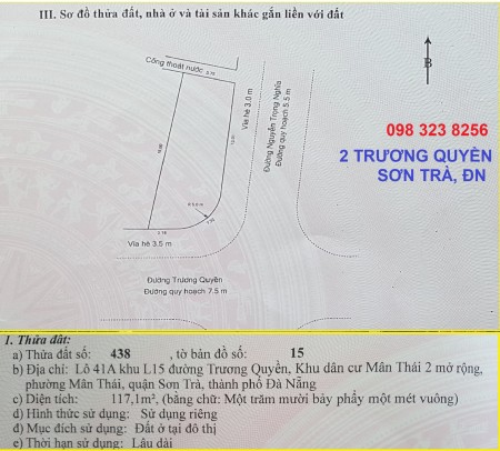 Đất đẹp 2 mặt tiền biển Mỹ khê quận Sơn Trà, Đà Nẵng. Giá giảm sốc.