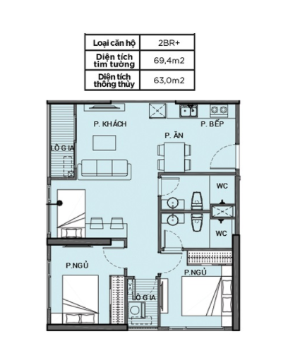 Vinhomes Q9 căn hộ 2PN+ full NT giá 888tr đồng