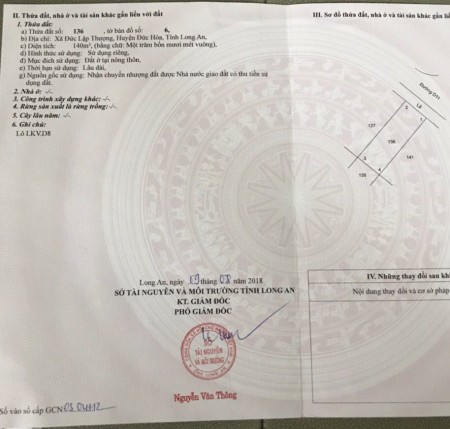 Bán gấp nền thổ cư trong KDC Resco Đức Hòa 3. Mặt tiền đường Vành Đai 4