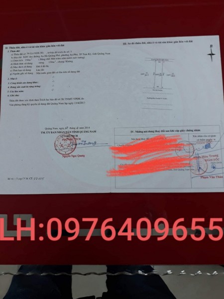 Chính chủ bán 150m2 đât An Phú, Tam Kỳ, Quảng Năm, giá 1.85 tỷ.