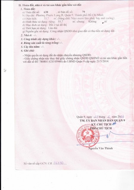 Chính chủ kẹt tiền cần bán gấp lô đất ODT tại P. Phước Long B, quận 9