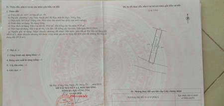 Chủ nhà cần bán gấp trong tháng 3, lô đất bên phường Long Tâm, TP Bà Rịa