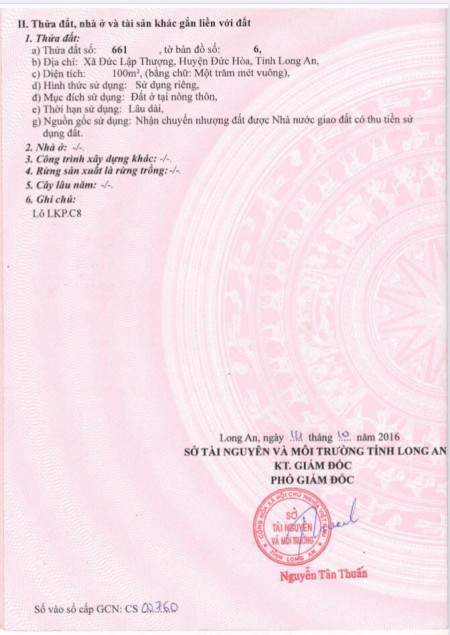 Đất khu dân cư Resco Đức Hòa 3. Mặt tiền đường Vành Đai 4. Đối diện khu công nghiệp Đức Hòa 3