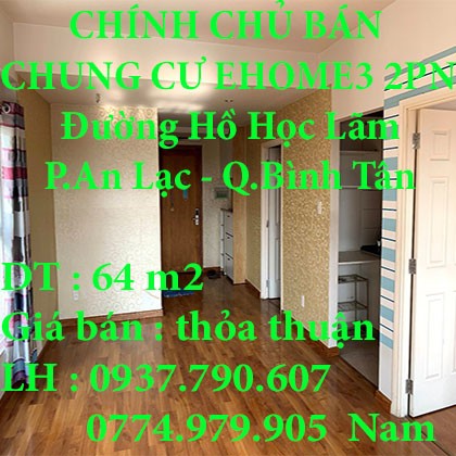 CHÍNH CHỦ BÁN CĂN HỘ 2PN CHUNG CƯ EHOME3 – BLOCK A0 ,QUẬN BÌNH TÂN