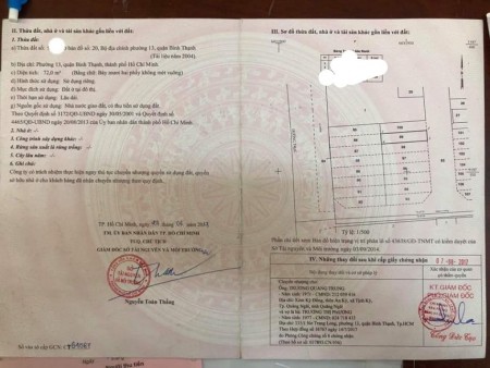 CẦN BÁN MẶT TIỀN ĐƯỜNG ĐƯỜNG ĐẶNG THÙY TRÂM, BÌNH THẠNH