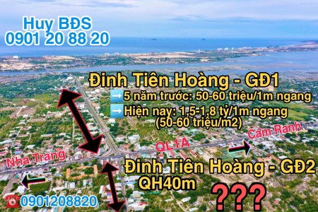 Bán đất trên trục đường Đinh Tiên Hoàng QH40m, con đường huyết mạch của Cam Lâm.