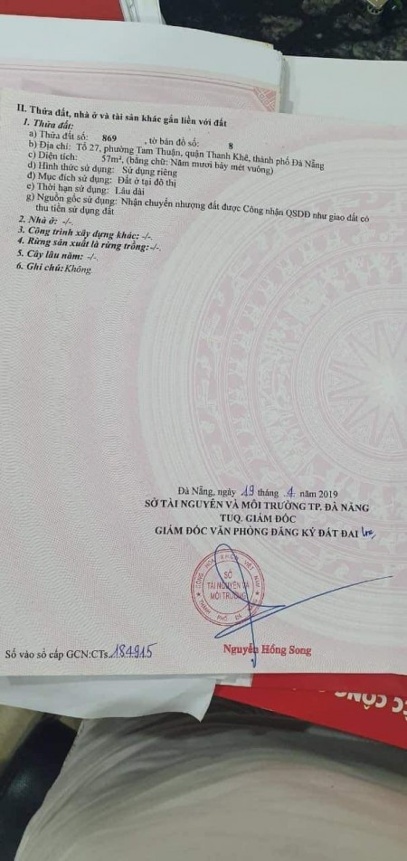 Bán lô đất kiệt 172 Trần Cao Vân giá rẻ mọi nhà