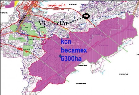 Bán vài lô đất thổ cư, khu công nghiệp Becamex đồng phú, đường 28m , sổ hồng riêng