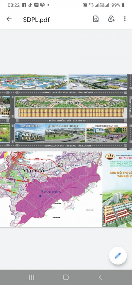 Đất nền ngay KCN Becamex quy mô 6300ha, mặt tiền đường nhựa quy hoạch 28m, trả góp trong 12 tháng không lãi suất
