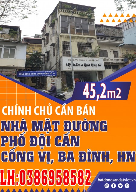 Em cần bán nhà mặt đường phố Đội Cấn, phường Cống Vị, Ba Đình, TP. Hà Nội