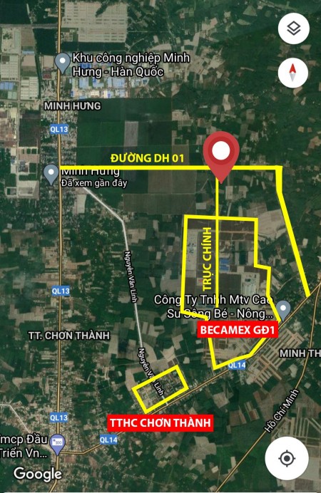 Đất ấp 5 Minh Thành, Chơn Thành giá rẽ sổ sẵn