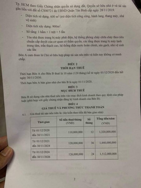 Bán tòa nhà Văn Phòng, Mặt tiền Q. Tân Bình, dòng tiền hơn 1,3 tỷ mỗi tháng.