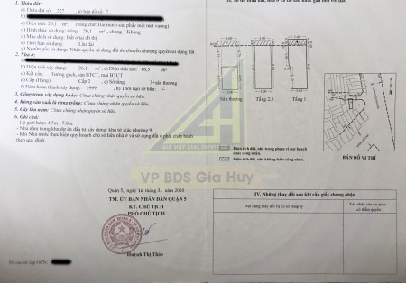 Bán nhà đường Trần Nhân Tôn, phường 9, quận 5