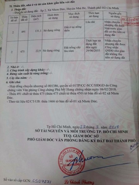 CHÍNH CHỦ CẦN BÁN ĐẤT DT : 154M (6x26M ) HẺM XE HƠI VỪA RỘNG VỪA RẺ, GIÁ CHỈ 31.5 TRIỆU/M2 Ở ĐƯỜNG LÊ VĂN LƯƠNG, XÃ NHƠN ĐỨC, HUYỆN NHÀ BÈ.