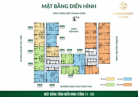GIÁ GỐC CĐT, CHỈ 2.6 TỶ/2PN - 3.4 TỶ/3PN, FULL NT Ở CC HARMONY SQUARE, CK 3%, TẶNG 30TR + VAY LS 0%