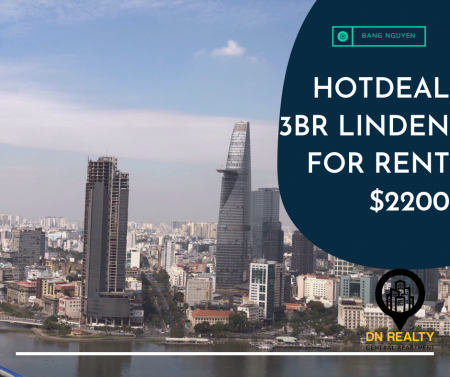 Cho thuê căn 3PN tầng cao view sông tòa Linden siêu đẹp
