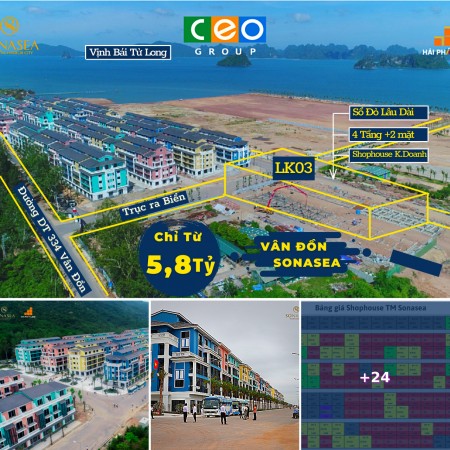 CHÍNH THỨC NHẬN BOOKING LK3 VỊ TRÍ ĐẸP NHẤT, GIÁ ƯU ĐÃI NHẤT TẠI DỰ ÁN SONASEA VÂN ĐỒN HARBOR CITY (CEO VÂN ĐỒN)