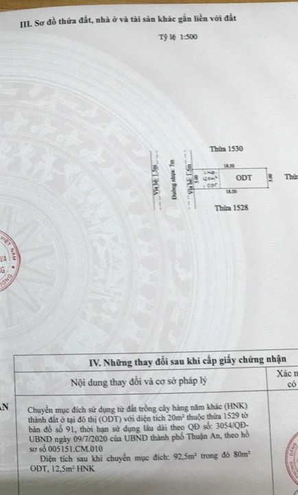 ĐẤT SỔ ĐỎ 92M, NHỰA 7M, VỈA HÈ 1,5M. GIÁP LOTTE LÁI THIÊU, RA QL13 CHỈ 500M