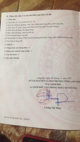 Cần bán nhà đất số 111 ngã tư Mỹ Sơn, Vĩnh Trại, TP Lạng Sơn