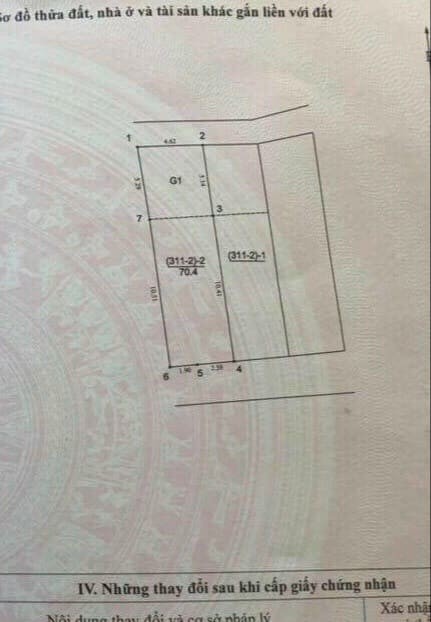 Bán lô đất p.Thạch Bàn-Long Biên diện tích: 70.4m2 mt: 4.62m vuông vắn