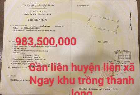 Bán 9835m2 đất nông nghiệp hồng thái ngay khu trồng thanh long và đường liên huyện liên xã Lh 0938677909 Hiền