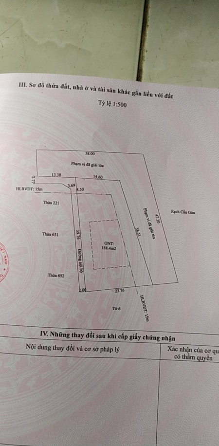 Càn bán gấp Lô đất chính chủ 753.5 m2! Quy hoạch có 3 mặt tiền sát bờ sông tại xã An Sơn - Thuận An - Bình Dương