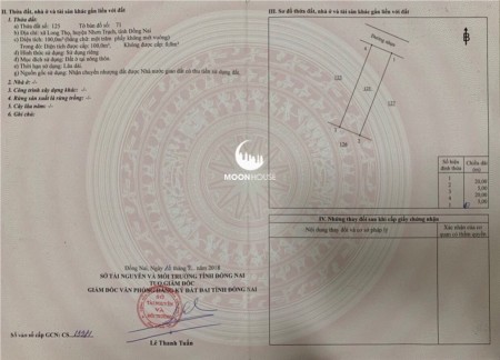 bán 100m2 đất full thổ cư gần khu công nghiệp tiện làm nhà trọ xã Long Thọ Huyện Nhơn