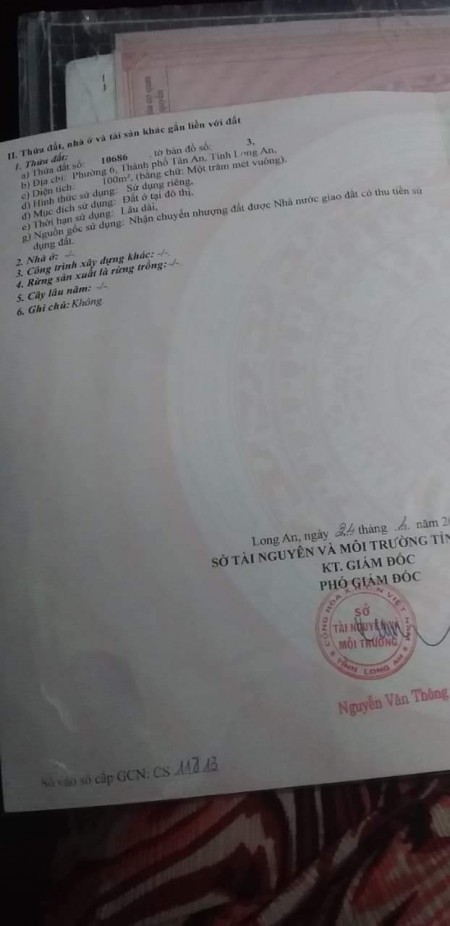 Đất đường D3 diện tích 100m2 Tp Tân An, Long An