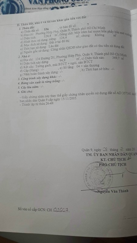 Bán nhà quận 9 phường hiệp phú căn góc 2 mặt tiền 9 Phòng 10 toilet sau lưng đường Man Thiện LH 0907016378