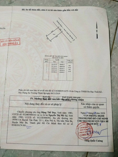 Bán 80 m2 đất thổ cư Khu B Khu dân cư Anh Tuấn,Phú Xuân,Nhà Bè.