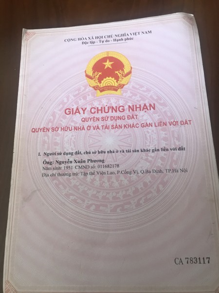 Đất thổ cư, sổ đỏ chính chủ gia đình