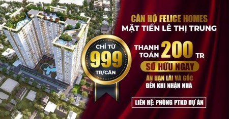 CĂN HỘ TECCO PILICE HOME - CĂN HỘ "VỪA TÚI" DÀNH CHO GIA ĐÌNH . SỞ HỮU NGAY CHỈ VỚI 200 TRIỆU .