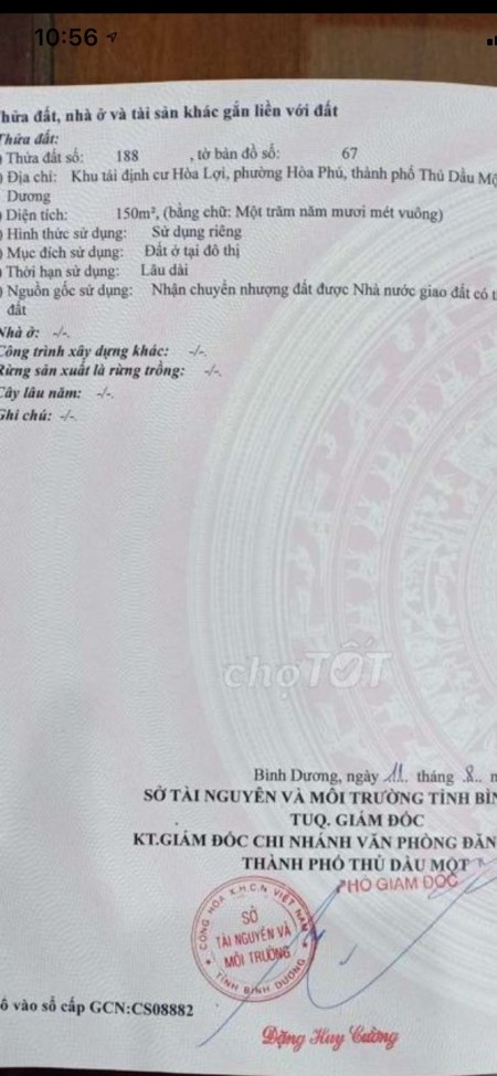 CẦN BÁN ĐÁT MẶT TIỀN ĐƯỜNG D7 GẦN CHỢ PHÚ HOÀ